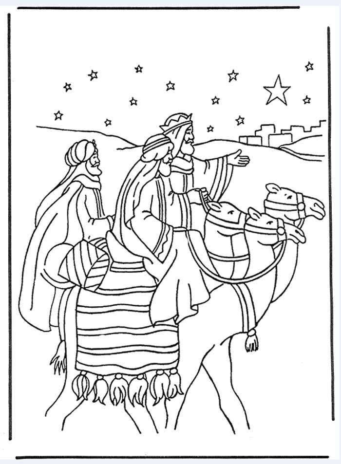 Los Reyes Magos en sus camellos