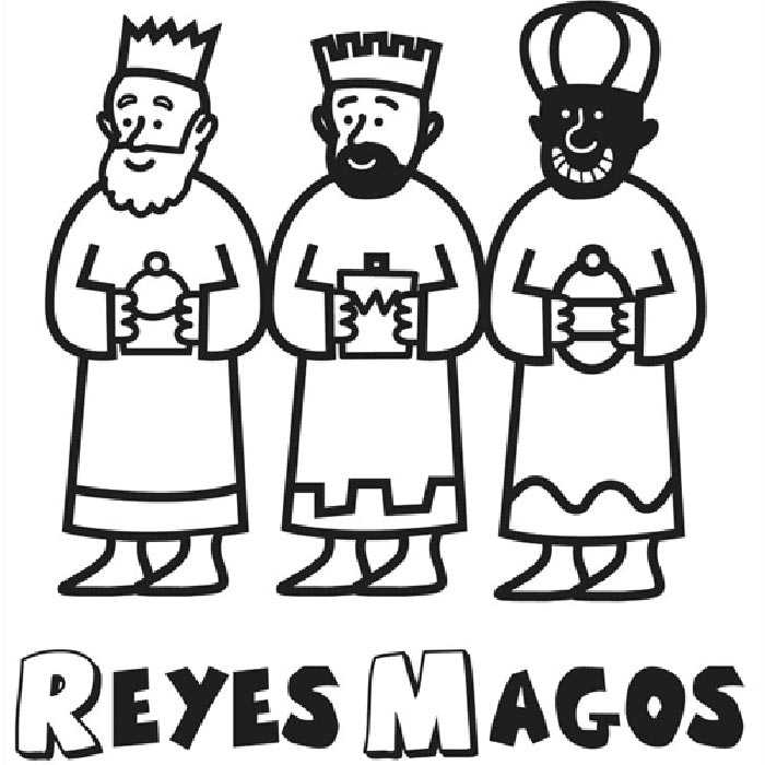 dibujos para colorear a los Reyes Magos Melchor, Gaspar y Baltasar.