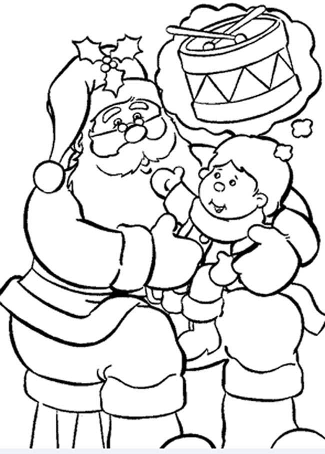 dibujos para colorear a Santa Claus