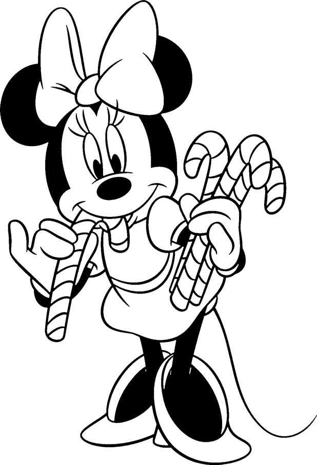 Dibujo de Minnie Mouse en Navidad