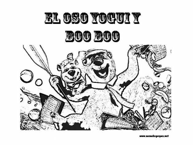 Colorea los dibujos del oso yogui