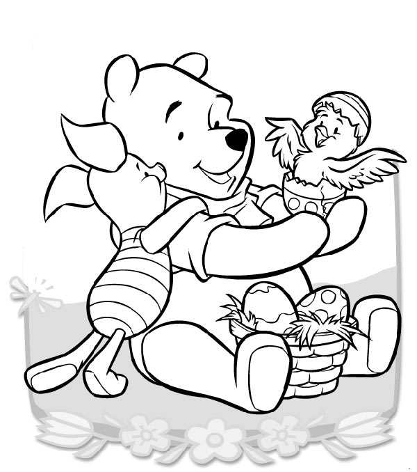 Colorear Winnie the Pooh: Winnie y Pglet.