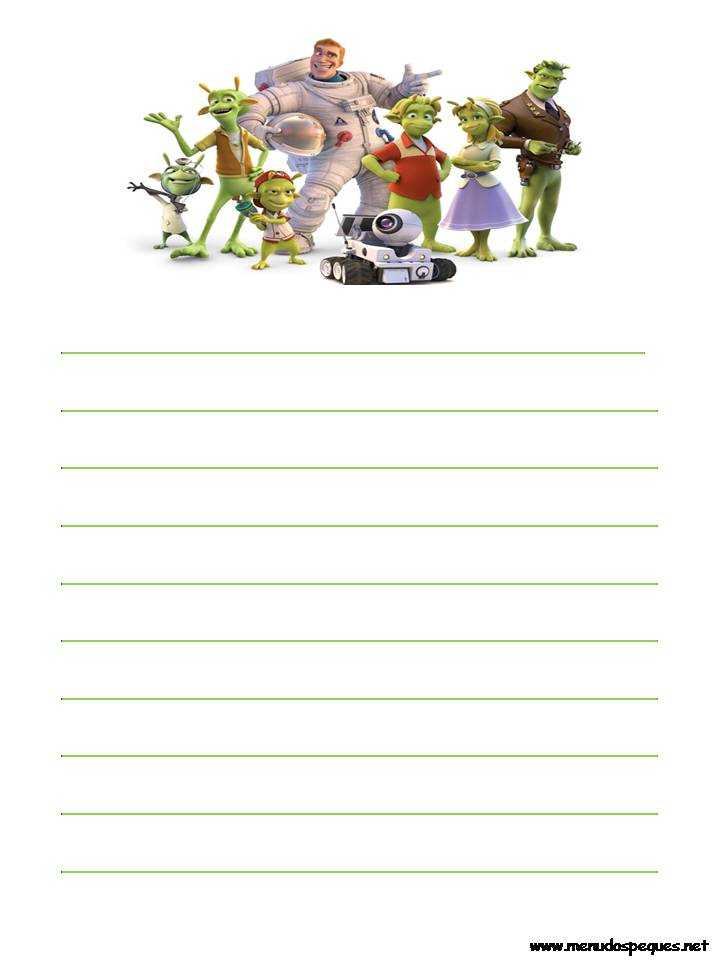 papel para escribir cartas de Planet 51