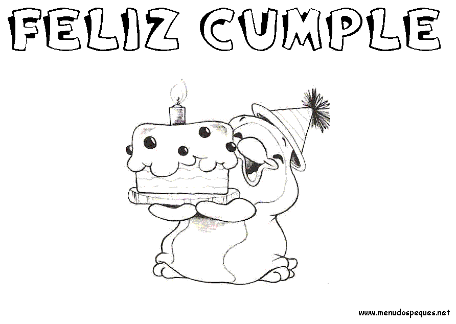 colorear feliz cumpleaños