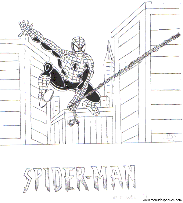 colorear spiderman, colorear hombre araña