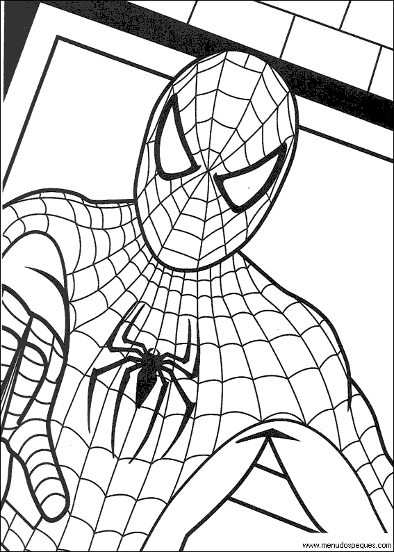 colorear spiderman, colorear hombre araña