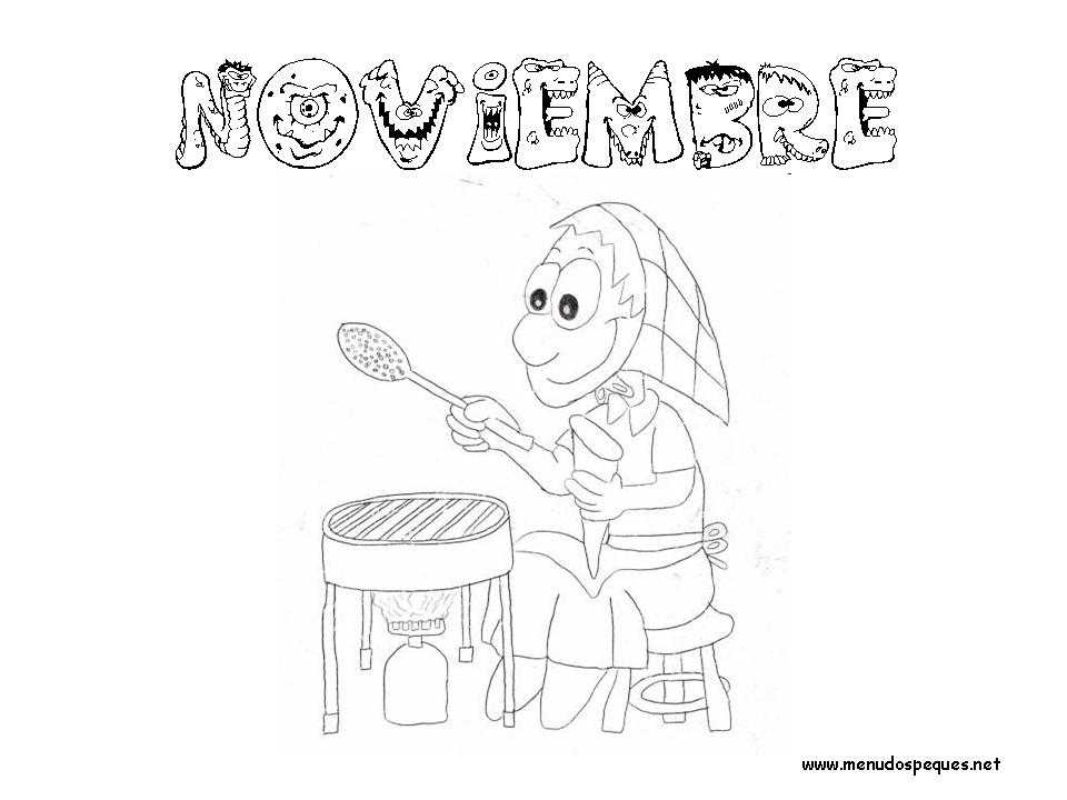 Noviembre - Dibujos para Colorear Meses del Año