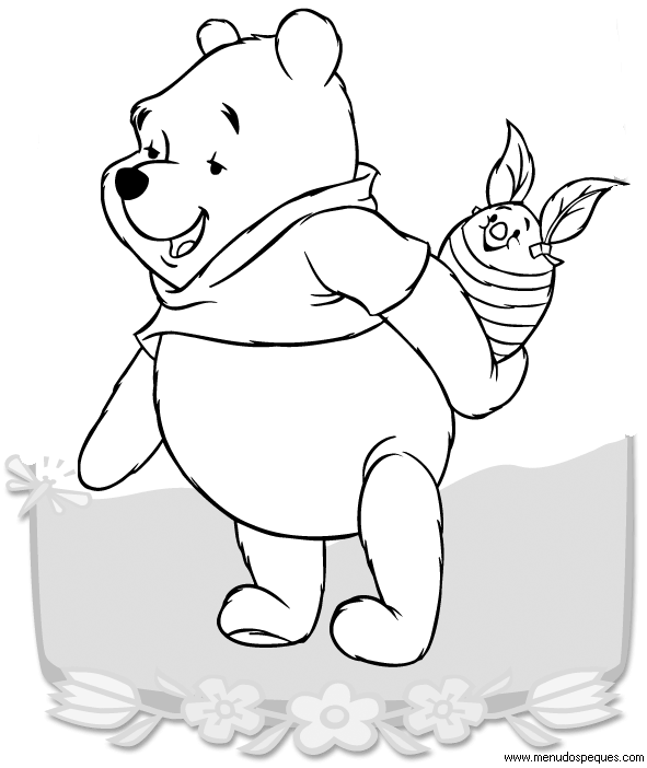 Colorear a Winnie the pooh de pascua