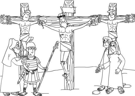 colorear la crucifixión de Jesús