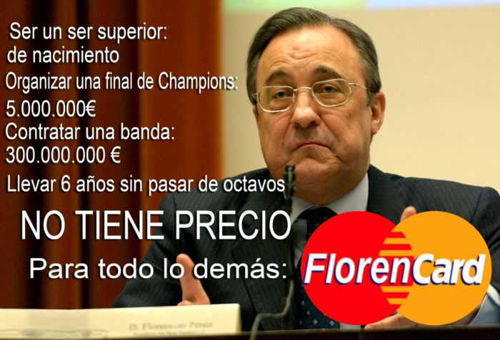 El Real Madrid y Florentino Pérez sacan la nueva Master Card. La FlorenCard