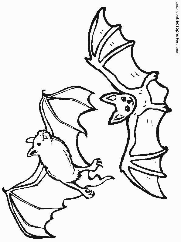 Colorear murciélagos 01 - Dibujos Halloween