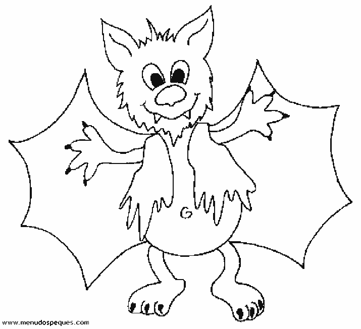colorear murciélago para halloweeen
