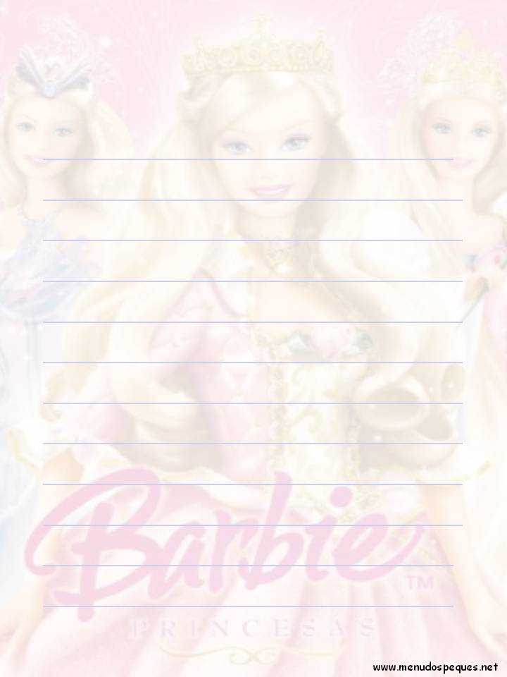 papel para escribir cartas de la Barbie