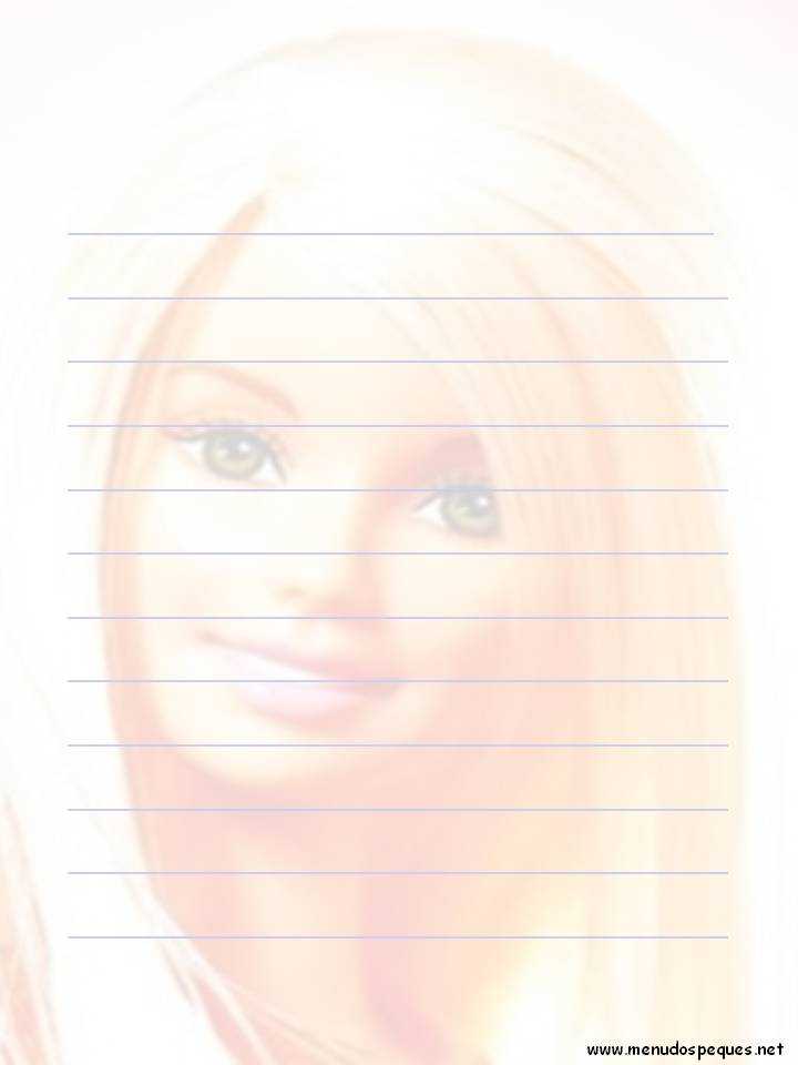 papel para escribir cartas de la Barbie