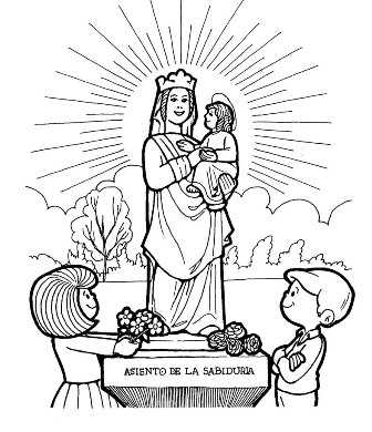 Dibujo para colorear virgen del pilar