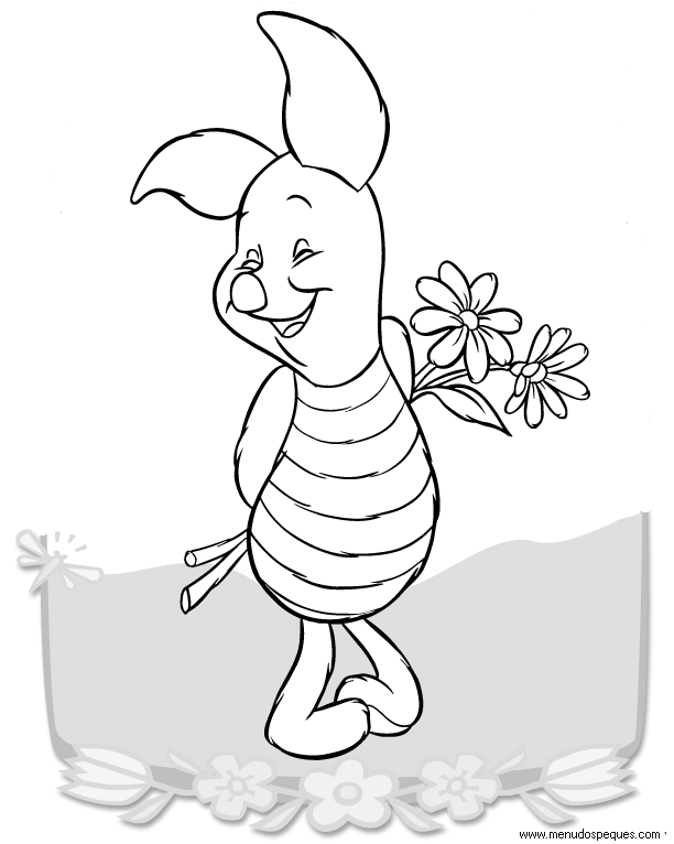 colorear primavera, colorear winnie the pooh