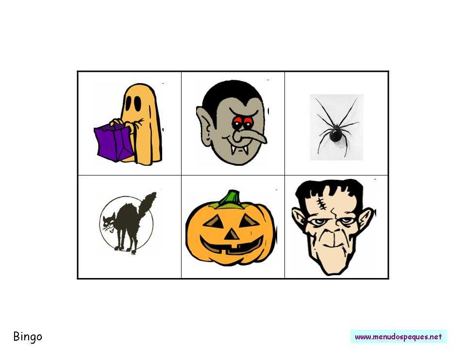 Cartones de bingo para halloween