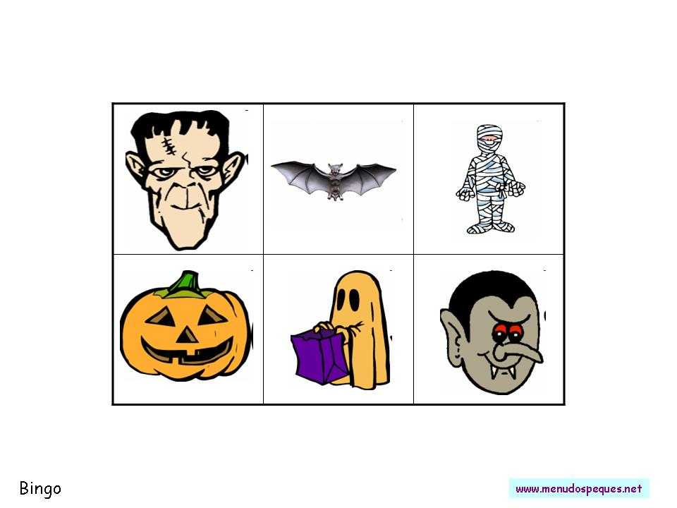 Cartones de bingo para halloween