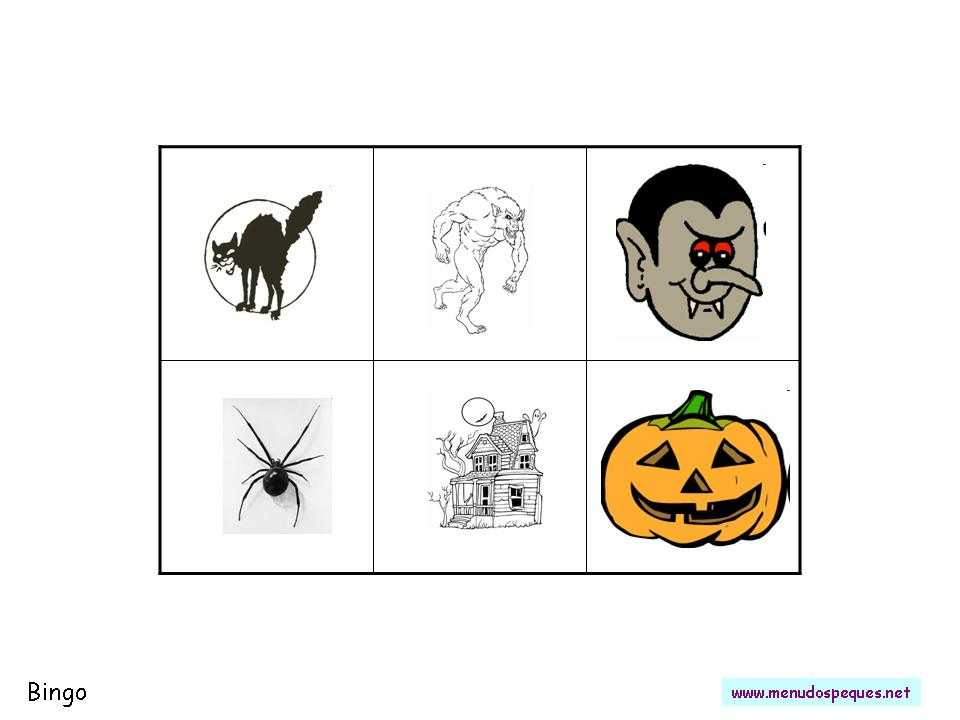 Cartones de bingo para halloween