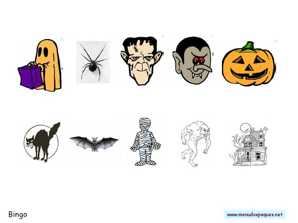 Cartones de bingo para halloween