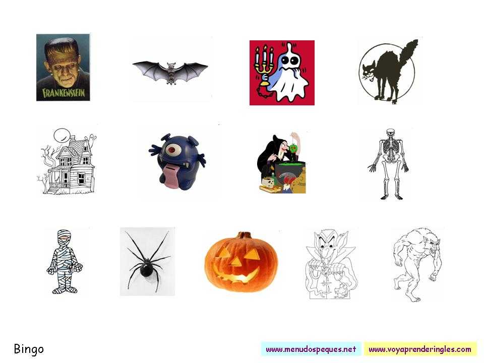 Cartones de bingo para halloween