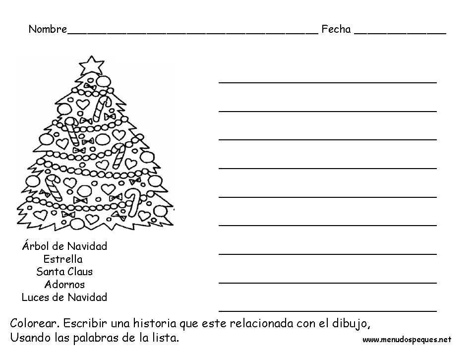 fichas para navidad, escribir cuento navidad