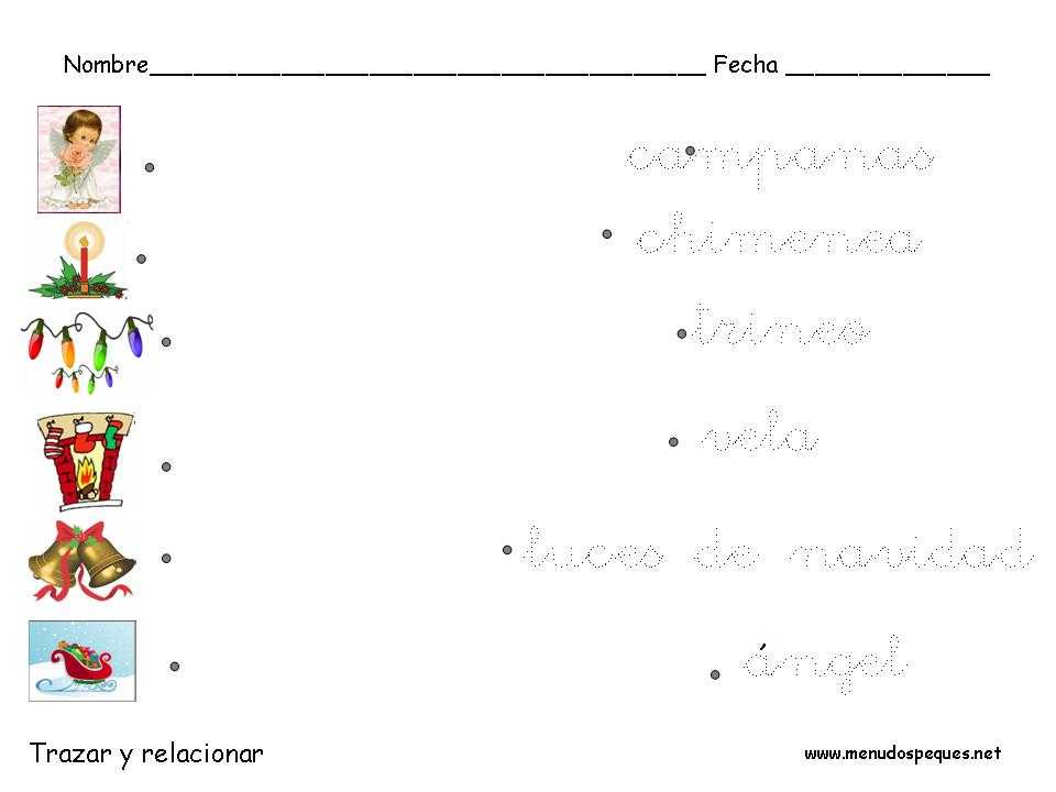 trazos, fichas para navidad