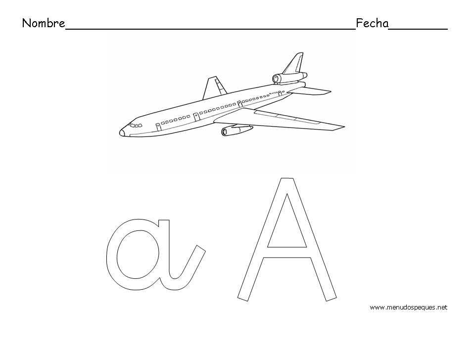 ficha abecedario, ficha letra a