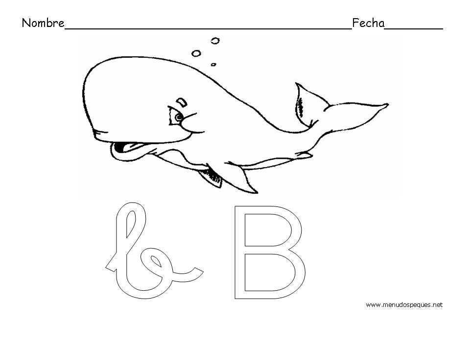 ficha abecedario, ficha letra b