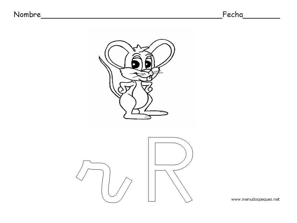 ficha abecedario, ficha letra r