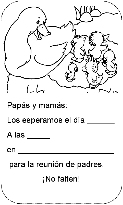 Avisos para padres para reunión escolar 01