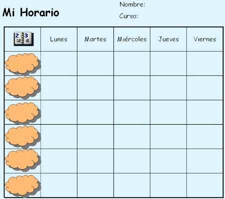 horarios para el curso 01