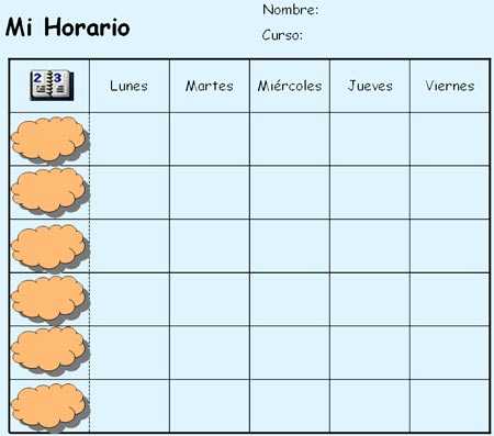 horarios para el curso 01