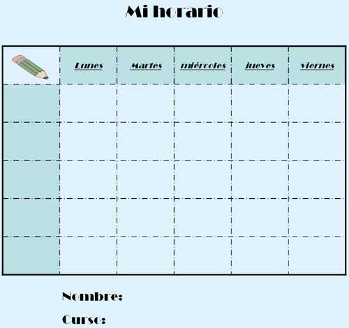 horarios para el curso 02