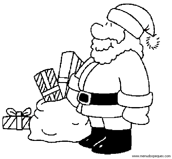 Colorear navidad, dibujos navidad, láminas navidad, Santa Claus, Papá Noel