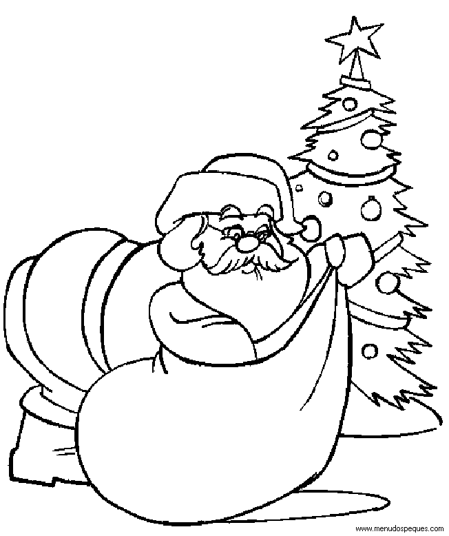 Colorear navidad, dibujos navidad, láminas navidad, Santa Claus, Papá Noel