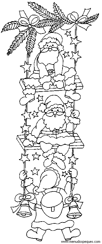 Colorear navidad, dibujos navidad, láminas navidad, Santa Claus, Papá Noel