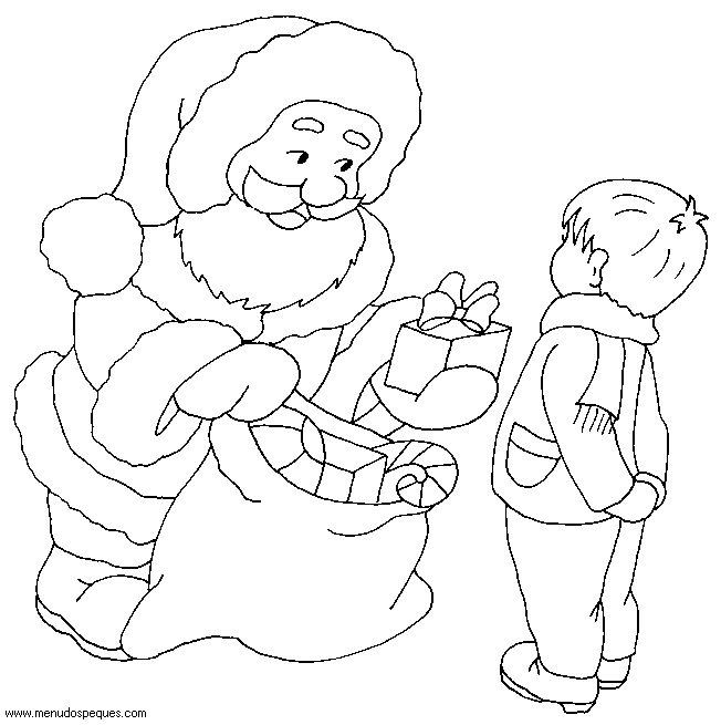 Colorear navidad, dibujos navidad, láminas navidad, Santa Claus, Papá Noel