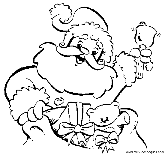 Colorear navidad, dibujos navidad, láminas navidad, Santa Claus, Papá Noel