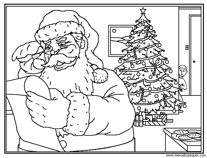 Colorear navidad, dibujos navidad, láminas navidad, Santa Claus, Papá Noel