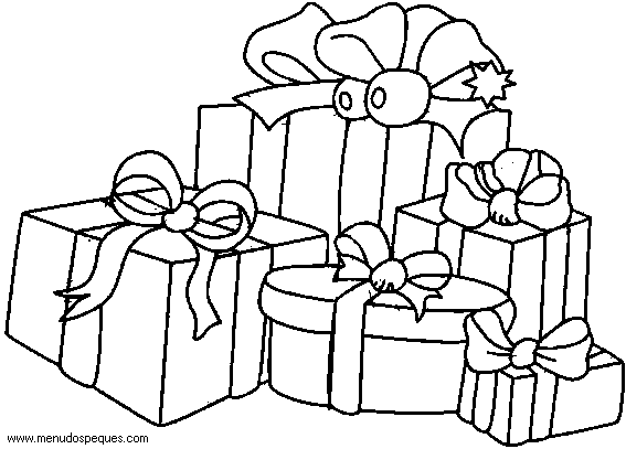 Colorear navidad, dibujos navidad, láminas navidad, Regalos de Navidad