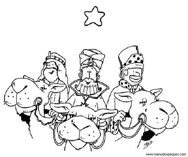 Colorear navidad, dibujos navidad, láminas navidad, Reyes Magos, Melchor, Gaspar y Baltasar