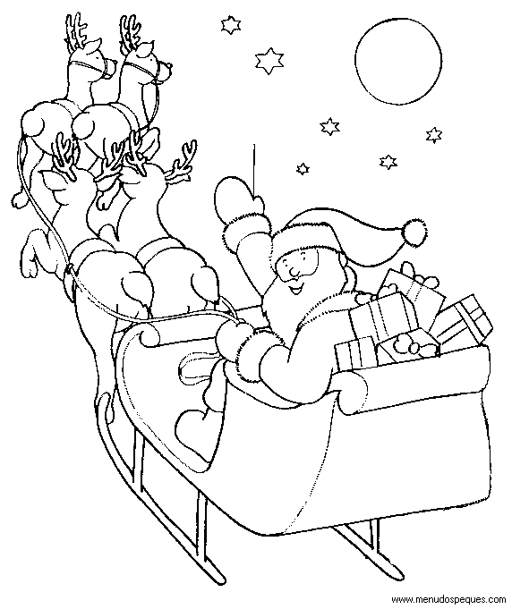 Colorear navidad, dibujos navidad, láminas navidad, Trineos