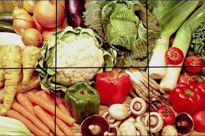 Puzzle alimentación, verduras, hortalizas