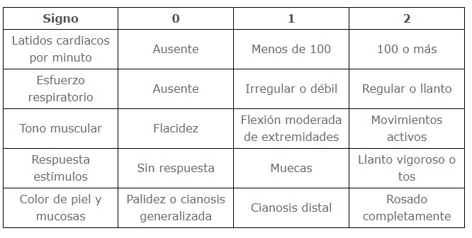 Puntuación Test de Apgar, Pruebas al Recién Nacido